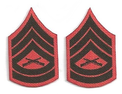thumbnail image 2 of Gold Embroidered On Red Official Marine Corps Rank 2 of 14