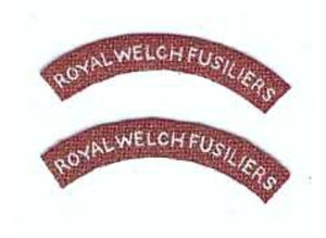 1:6 scale WWII British "Royal Welch Fusiliers" Shoulder Rocker Patch Set