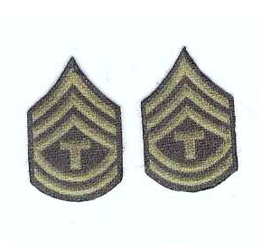 1:6 scale WWII US Army Chevron Set, Wool: E6t Tech 5th Grade
