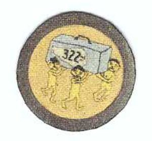 1:6 scale WWII USAAF 14th AF 322nd Troop Carrier Squadron Patch